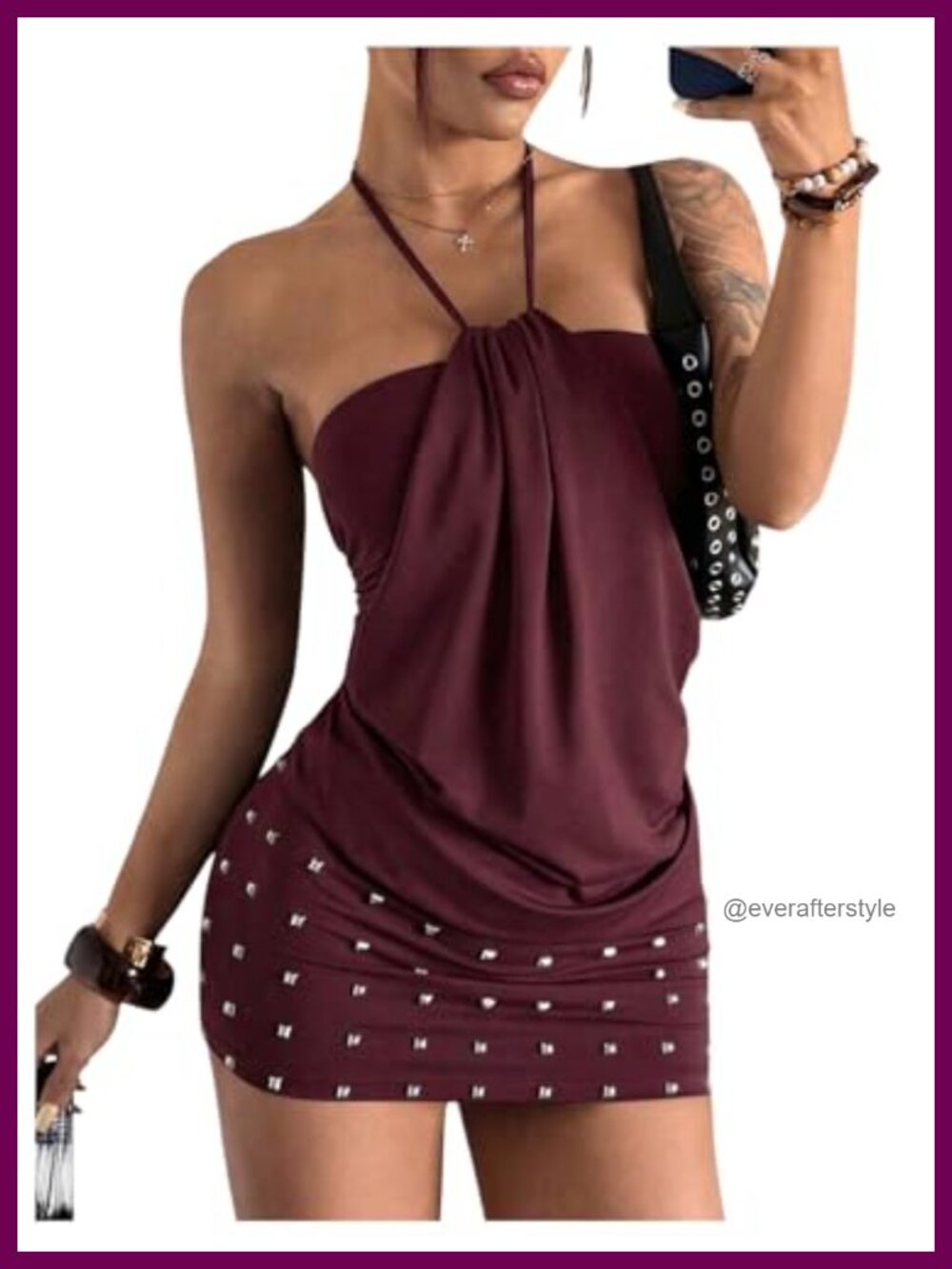 SweatyRocks Women's Y2K Grunge Halter Mini Dress Sexy Club Backless Bodycon
